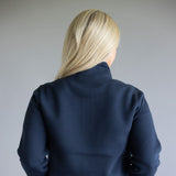 Carhartt Relaxed Fit Quarter Zip Mock Neck Sweatshirt for Women in Navy