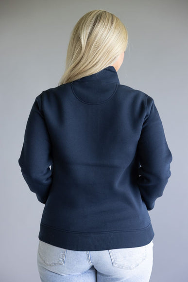Carhartt Relaxed Fit Quarter Zip Mock Neck Sweatshirt for Women in Navy
