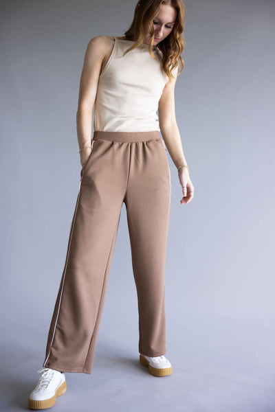 Cozy Track Pants for Women in Mocha | NP70922-MOCHA – Glik's