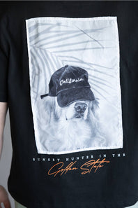 Denim & Flower California Dog T-Shirt for Men in Black