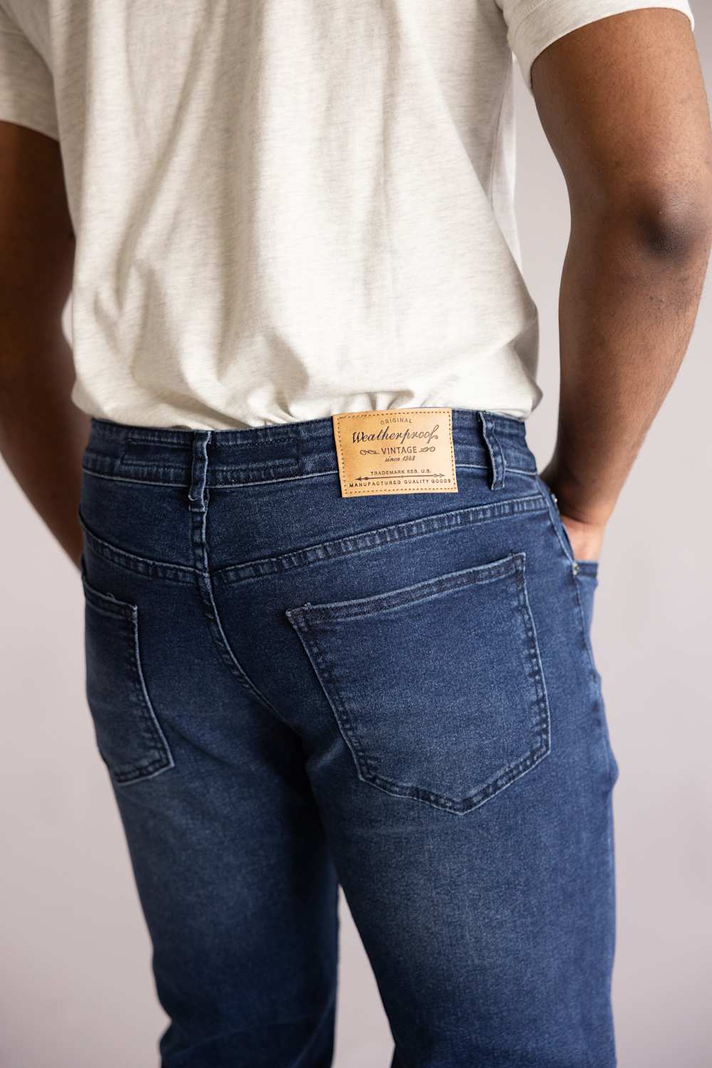 Weatherproof Vintage Straight Jeans for Men in Earth Stone