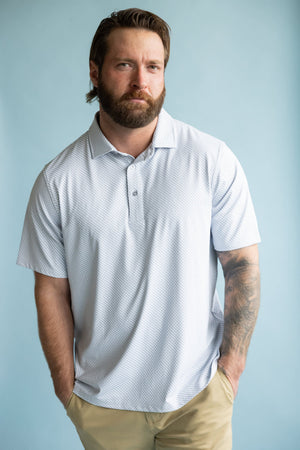 1897 Legends Geometric Polo for Men in Silver | FGM206-SILVER – Glik's