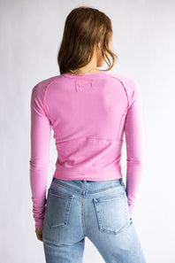 Free People We The Free Protagonist Long Sleeve Top for Women in Double Bubble Pink