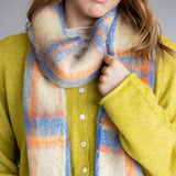 Free People Highland Plaid Skinny Scarf for Women in Ivory Combo