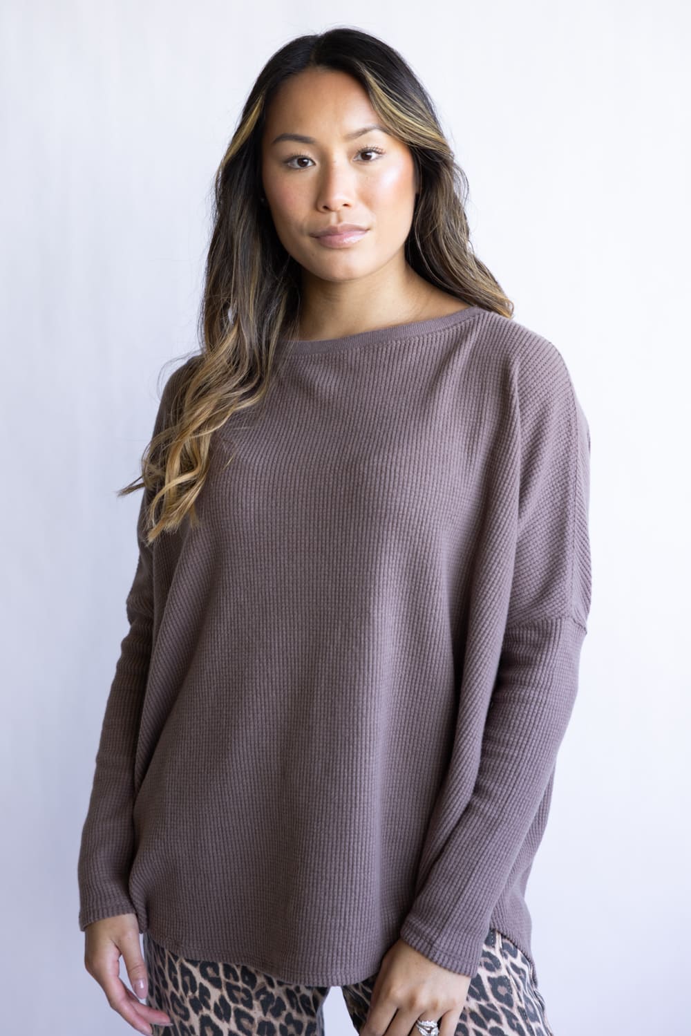 Free People We The Free Latte Blues Solid Thermal for Women in Leafless Tree