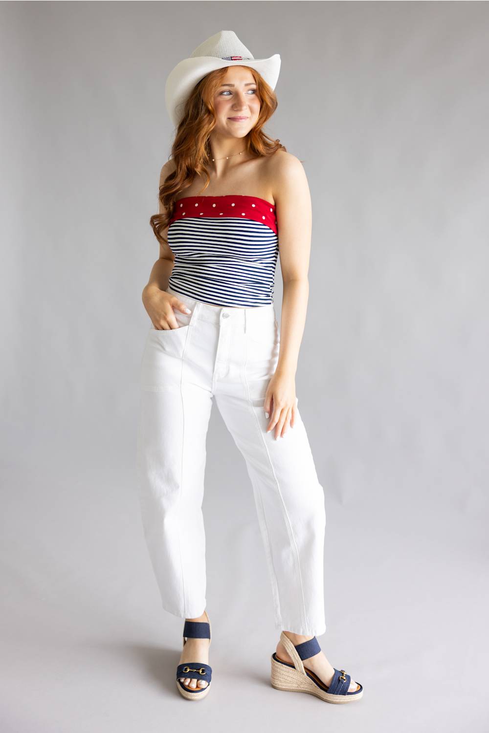 Flying Monkey High Rise Barrel Jeans for Women in White