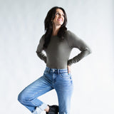 Flying Monkey Mid-Rise Raw Cuffed Hem Slim Wide Leg Jeans for Women