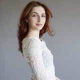 Free People Lace Bell Sleeve Sheer Cotton Blend Top for Women in Clean Ivory