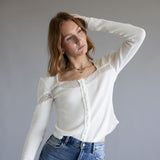 Free People Let’s Party Cardi Top for Women in Ivory