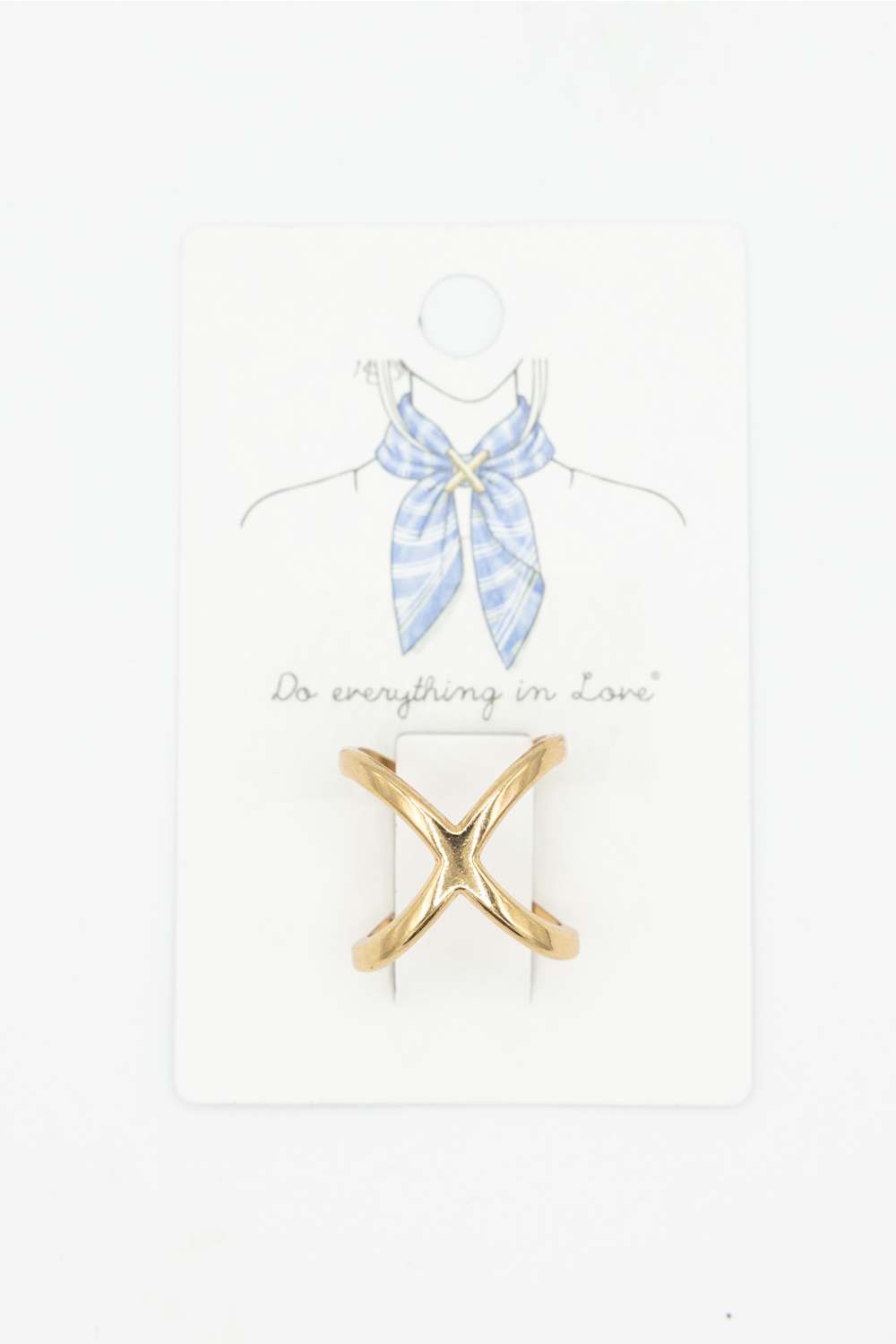 Geometric Scarf Ring for Women in Gold