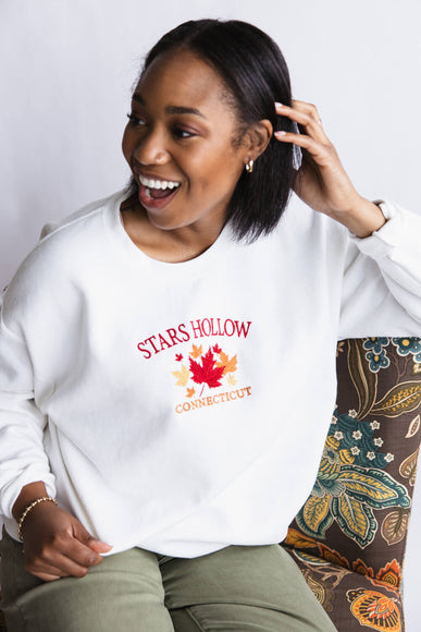 Stars Hollow Embroidered Sweatshirt for Women in Cream