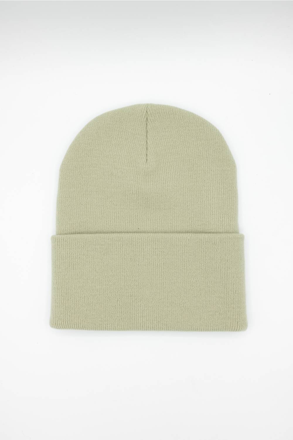back view of a green carhartt beanie