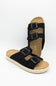 Soda Hertha Two Buckle Platform Sandals in Black