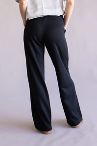 High Rise Ease Into It Drawstring Lounge Pants for Women in Black