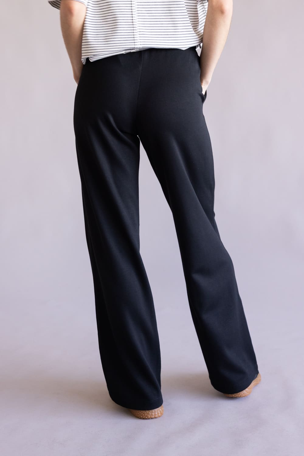 High Rise Ease Into It Drawstring Lounge Pants for Women in Black