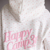 Happy Camp3r Garden Confetti Puff Series Hoodie for Women in White