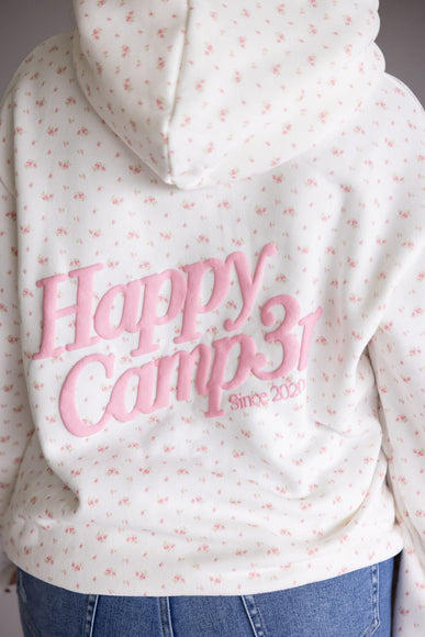 Happy Camp3r Garden Confetti Puff Series Hoodie for Women in White