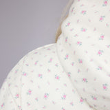 Happy Camp3r Vintage Flower Hoodie for Women in Cream