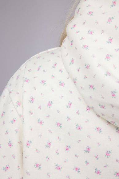 Happy Camp3r Vintage Flower Hoodie for Women in Cream