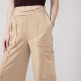 Knit Cargo Lounge Pants for Women in Taupe