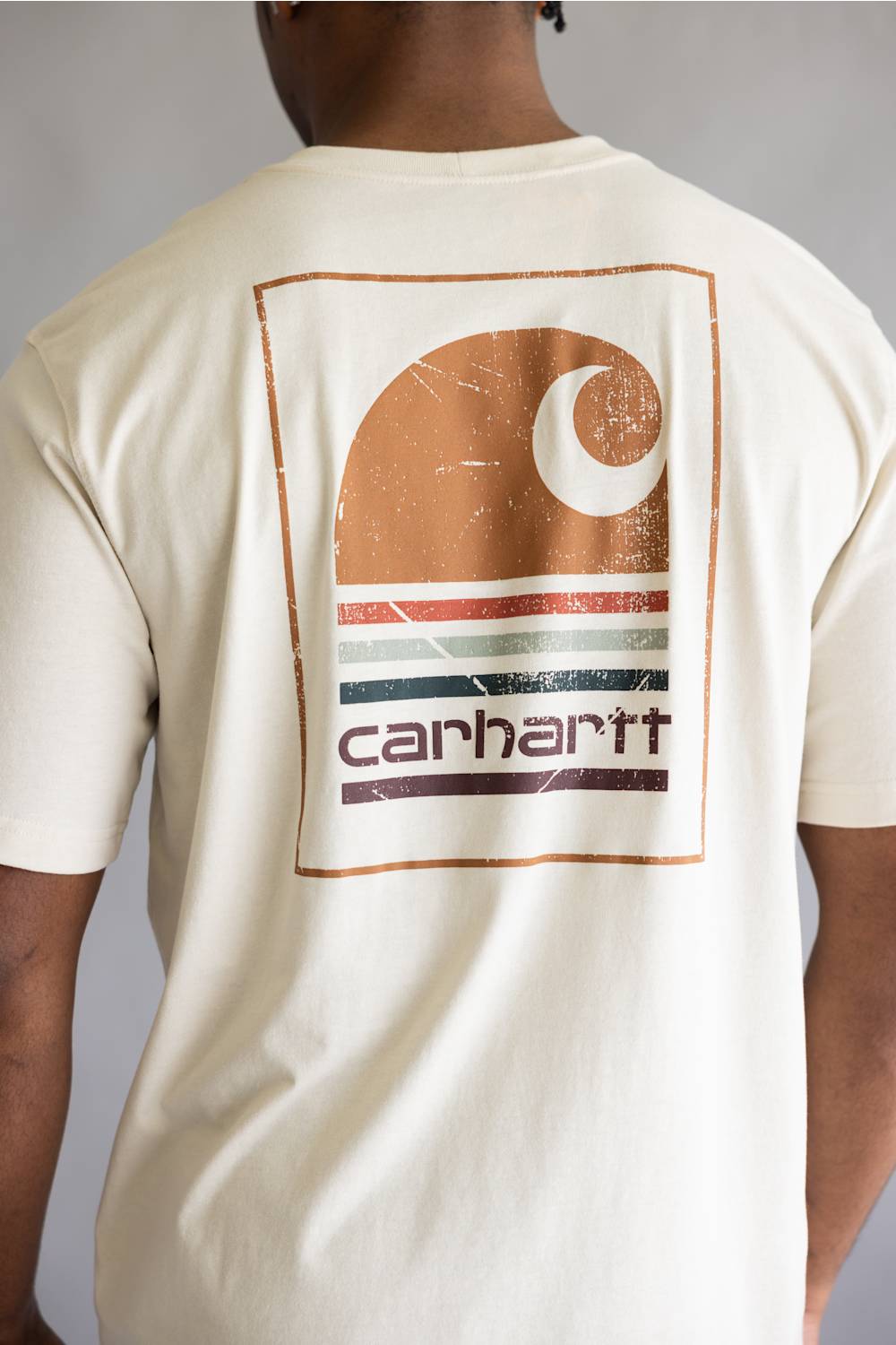 Carhartt Relaxed Faded Stripe T-Shirt for Men in Oatmilk