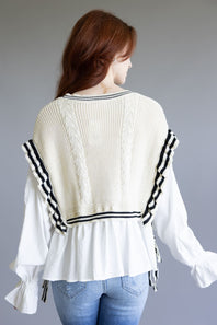 Illa Illa Stripe Knitted Vest Blouse for Women in Natural