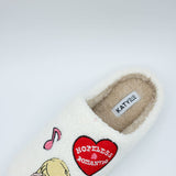 In My Cozy Era Patch Slippers for Women in White