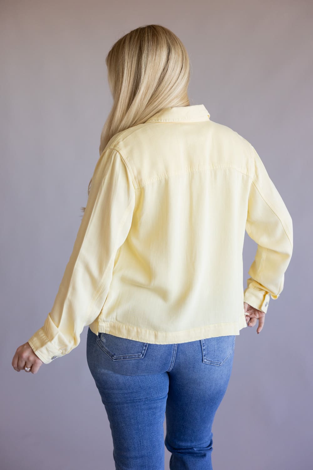 Thread & Supply Jackie Denim Jacket for Women in Butter Yellow