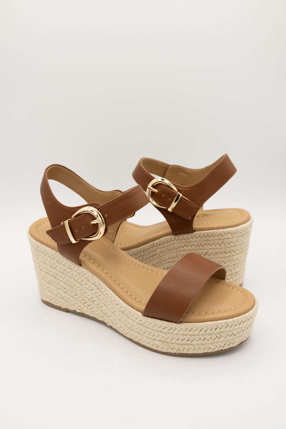 Soda Jena Rope Wedges for Women in Cognac