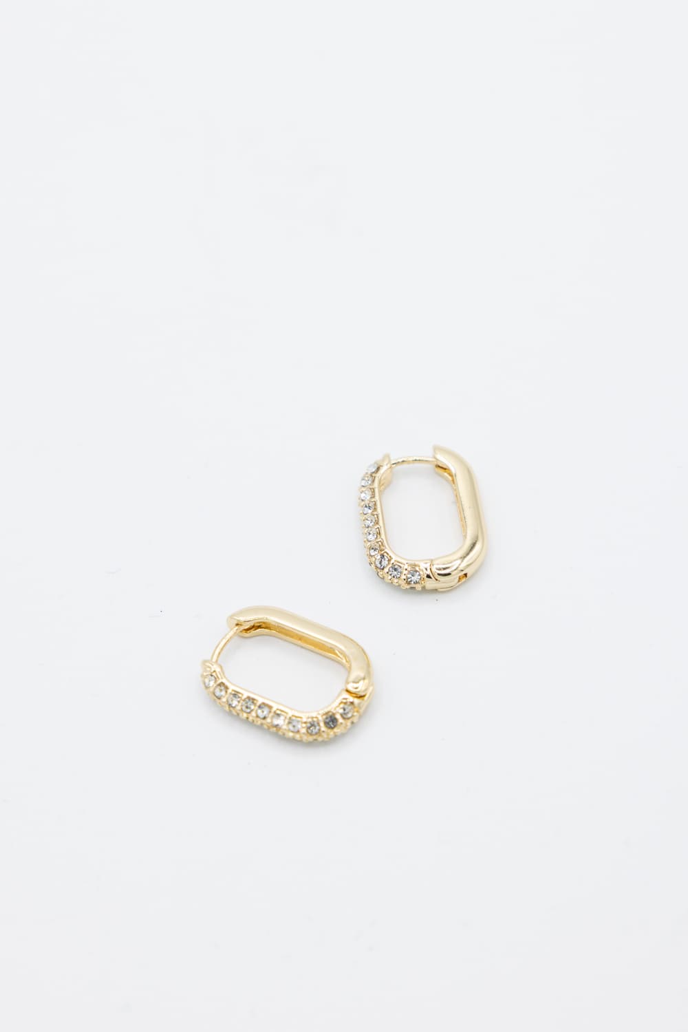 Oval Huggie Earrings for Women in Gold