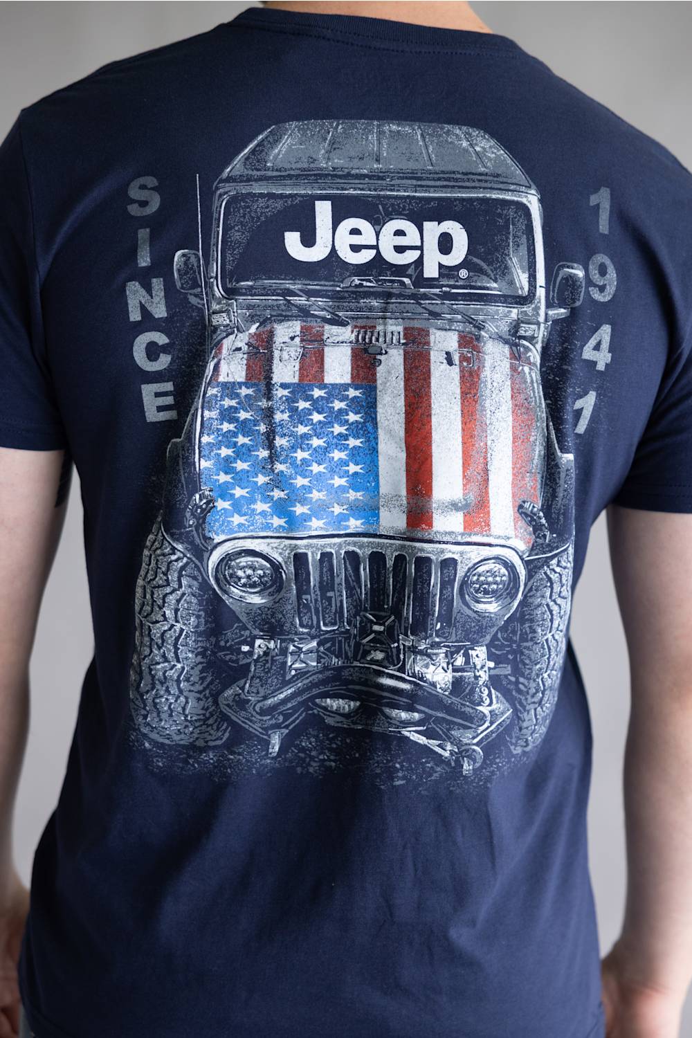 Jeep Big USA T-Shirt for Men in Navy