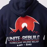 Jetty Hurricane Helene Relief Hoodie for Men in Navy