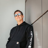 Carhartt Logo Sleeve Graphic Hoodie for Men in Black
