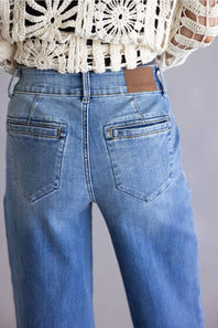 Judy Blue High Rise Column Trouser Wide Leg Jeans for Women