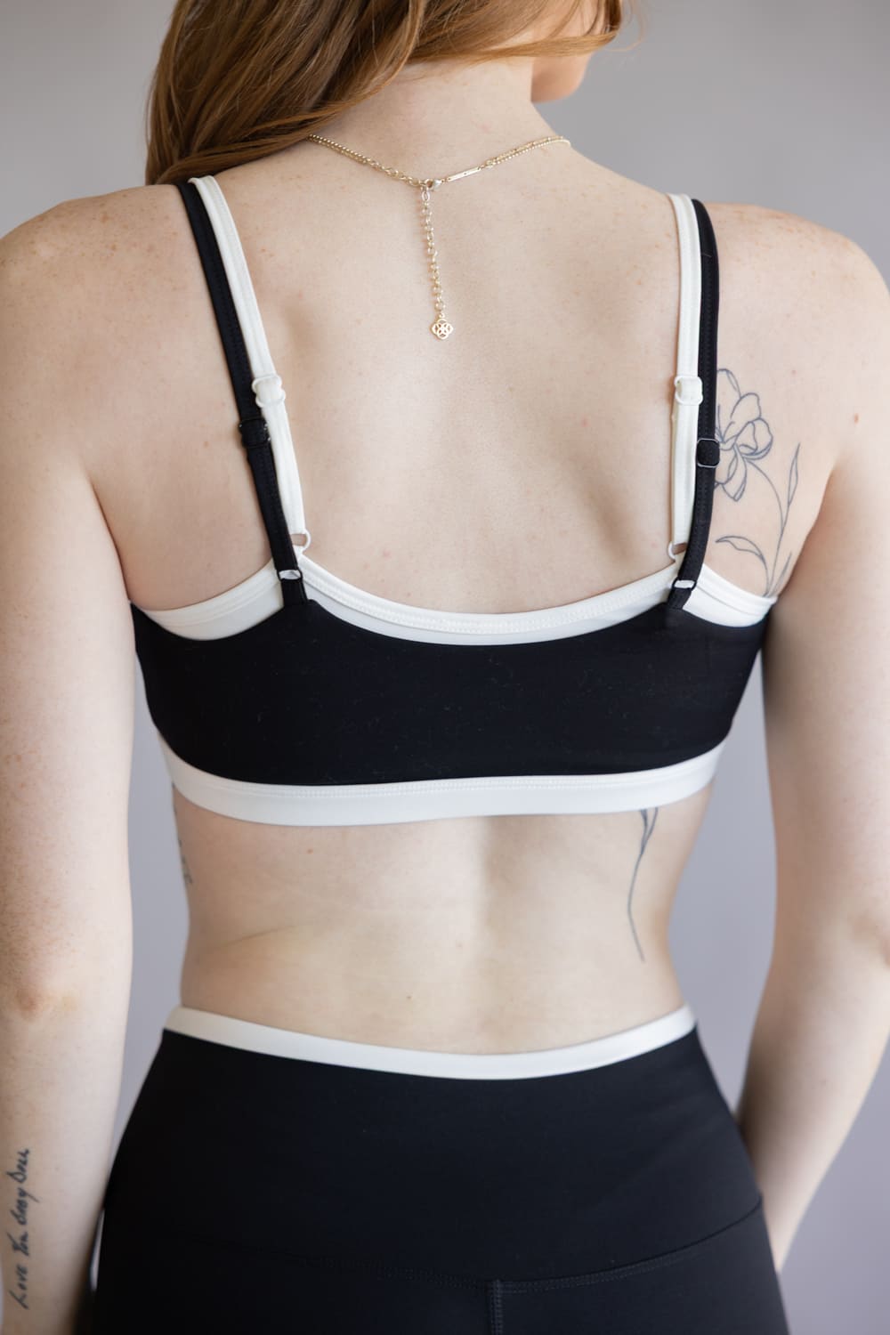 Double Layer Sports Bra for Women in Black/White