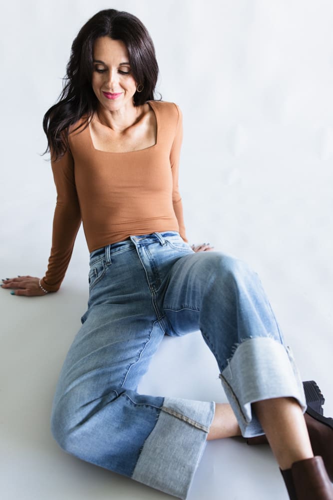 KanCan Leslie Essentials High Rise Cropped Wide Leg Jeans for