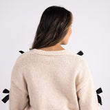 Katydid Bow Cardigan for Women in Tan