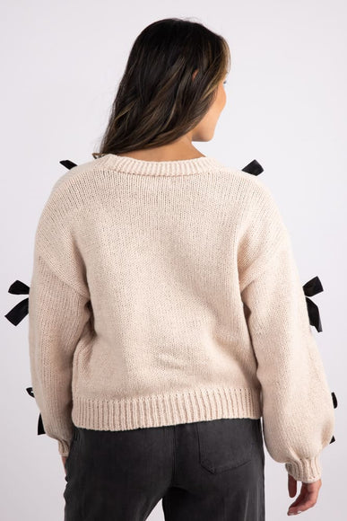 Katydid Bow Cardigan for Women in Tan