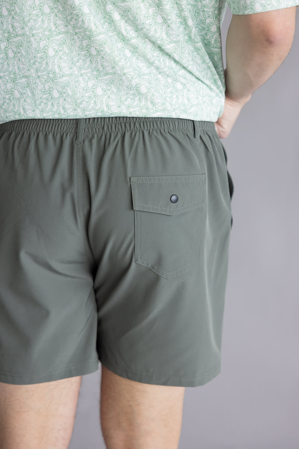 Local Boy Volley Hybrid Shorts for Men in Olive | L1600002-OLV