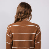 La Miel Pencil Stripe Sweater for Women in Brown