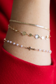 3 Piece Charm Bracelet Set in Gold