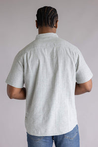 Weatherproof Vintage Cotton Linen Stripe Button Up Shirt for Men in Seagrass