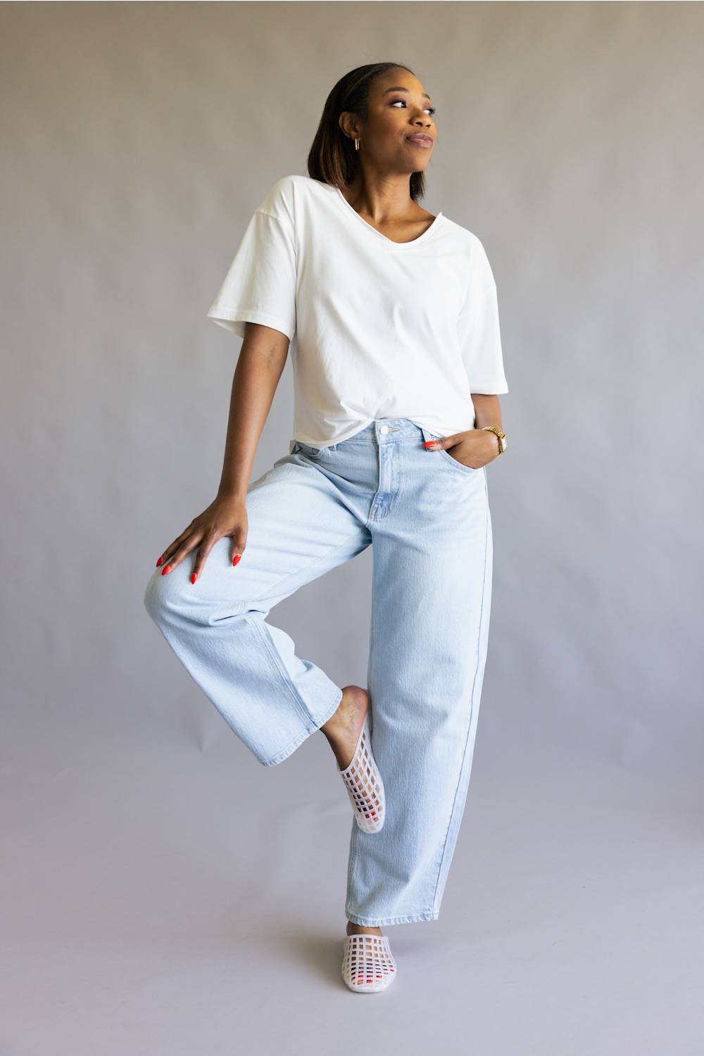 JBD High Rise Slight Barrel Jeans for Women