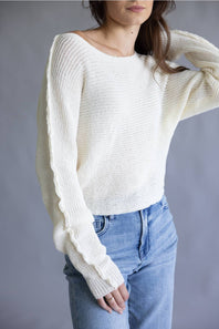 La Miel Off the Shoulder Sweater for Women in Milk