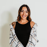 Plaid Shacket for Women in Cream/Black Plaid