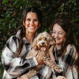Plaid Shacket for Women in Grey/Tan