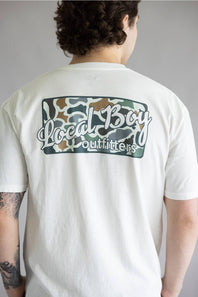 Local Boy Bluff Plate T-Shirt for Men in White