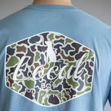 Local Boy Local Flage Badge T-Shirt for Men in Slate Blue