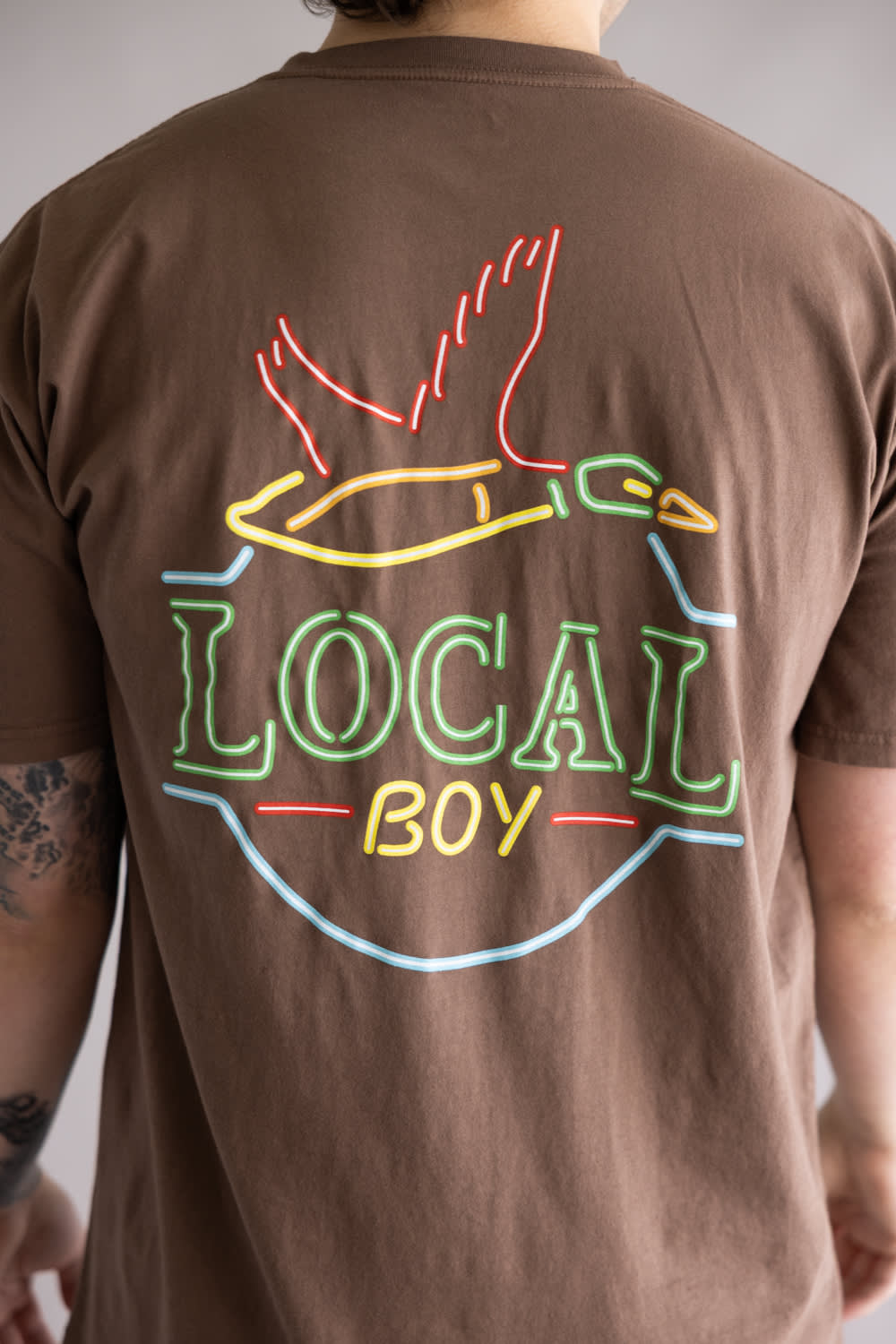 Local Boy Neon Duck T-Shirt for Men in Brown | L1000714-ESO-BROWN