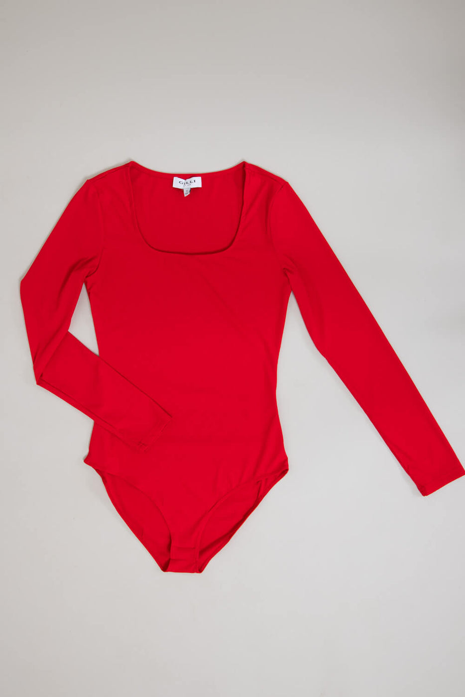 Red long sleeve bodysuits clearance
